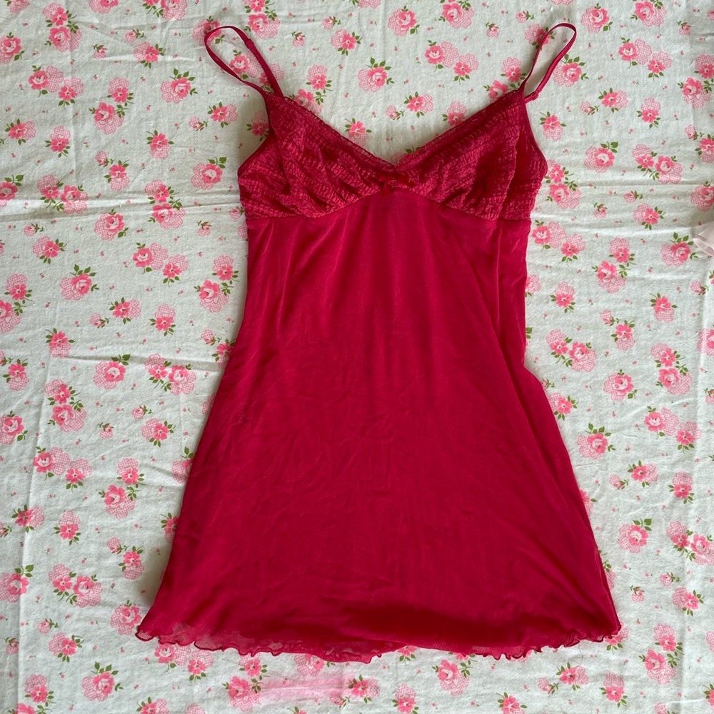 Red mesh Cami top